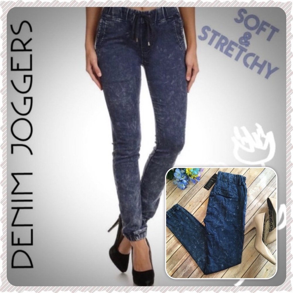 High Waisted Denim Jogger Ankle Jeans NEW Straight leg